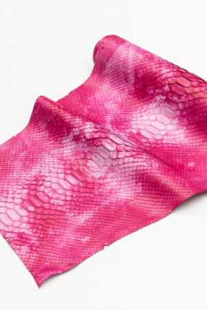 パイソン革　バックカット　ピンクタイダイ　27