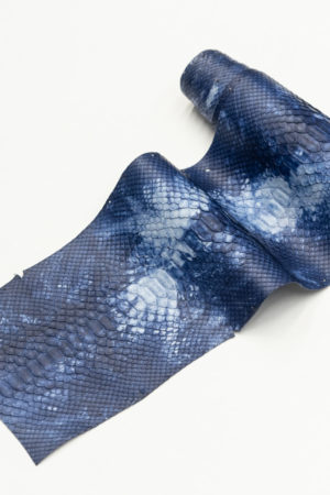 パイソン革　バックカット　ネイビータイダイ　25