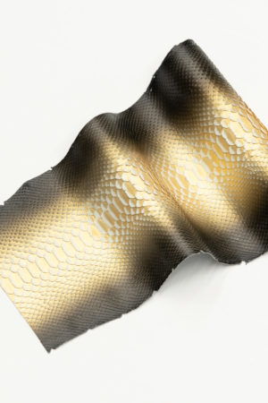 パイソン革　バックカット　ゴールドブラックグラデーション　25