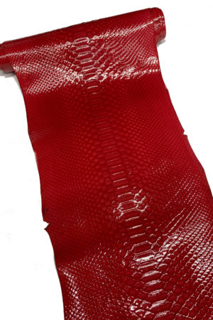 パイソン革　バックカット 腑止めエナメルレッド　28