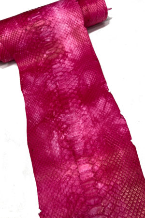 パイソン革　バックカット マットタイダイレッド 　29